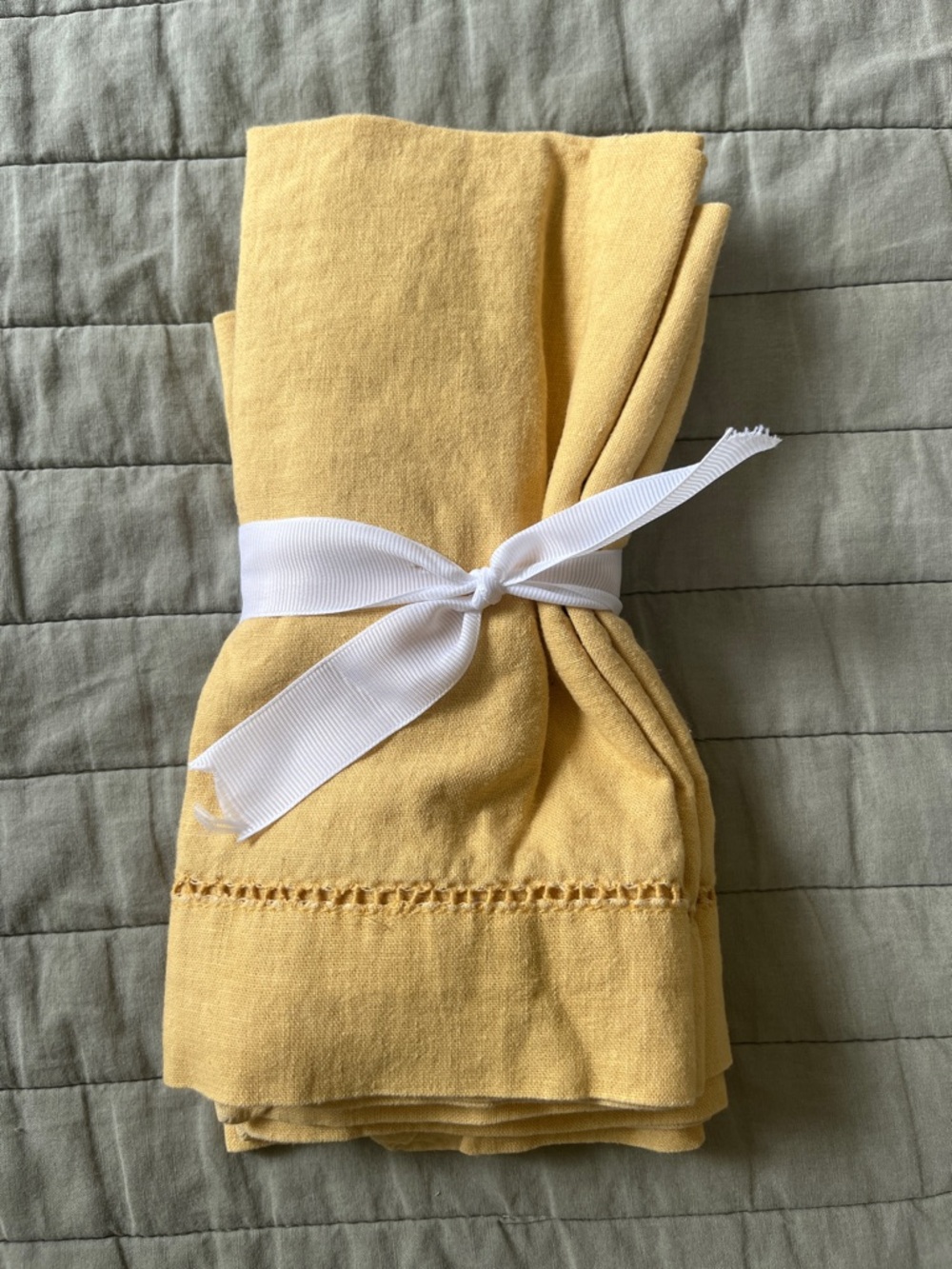 Fieldcrest Yellow Linen Napkin Set of 4